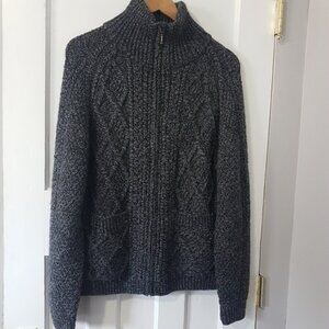 Carraig Donn Wool Made in Ireland Full Zip Cardigan Grandpa Sweater Gray…